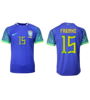 Brasilien Fabinho #15 Udebanetrøje VM 2022 Kort ærmer